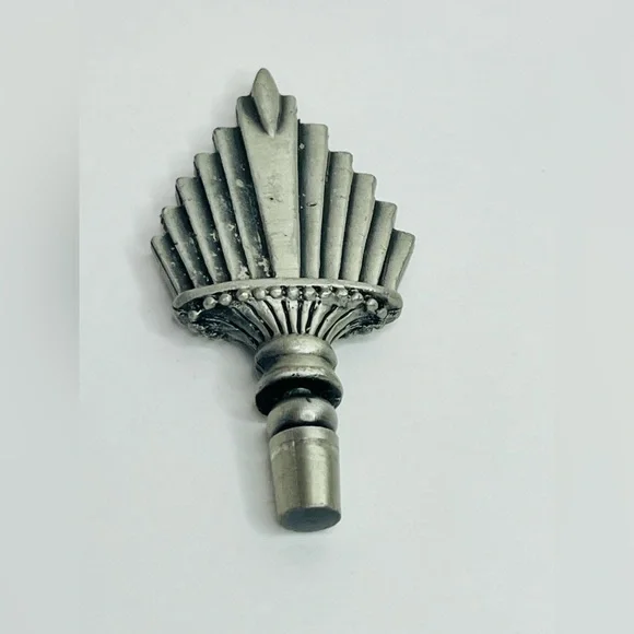 Glass and pewter (?) square footed perfume bottle - Picture 6 of 6